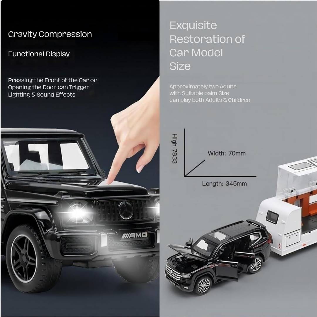 MERCEDES G63 REPLICA TRAILER DIE CAST PULL BACK METAL CAR