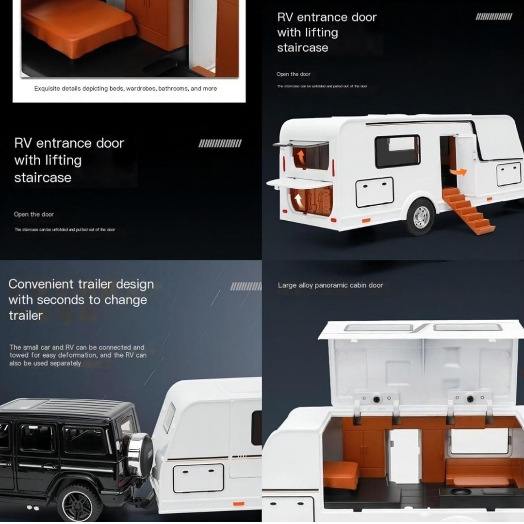 MERCEDES G63 REPLICA TRAILER DIE CAST PULL BACK METAL CAR