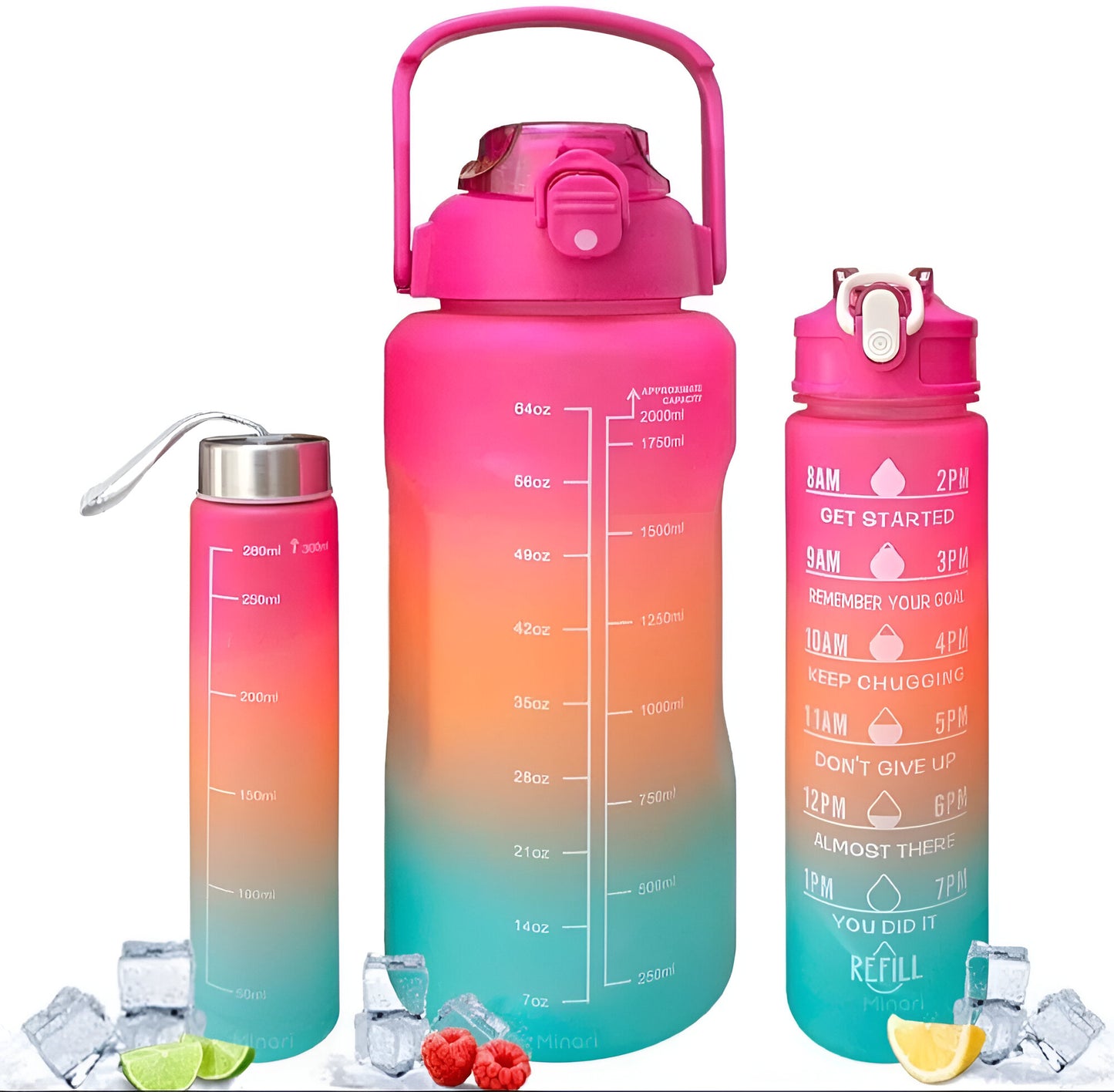 MOTIVATIONAL WATER BOTTTLE 3 PCS SET