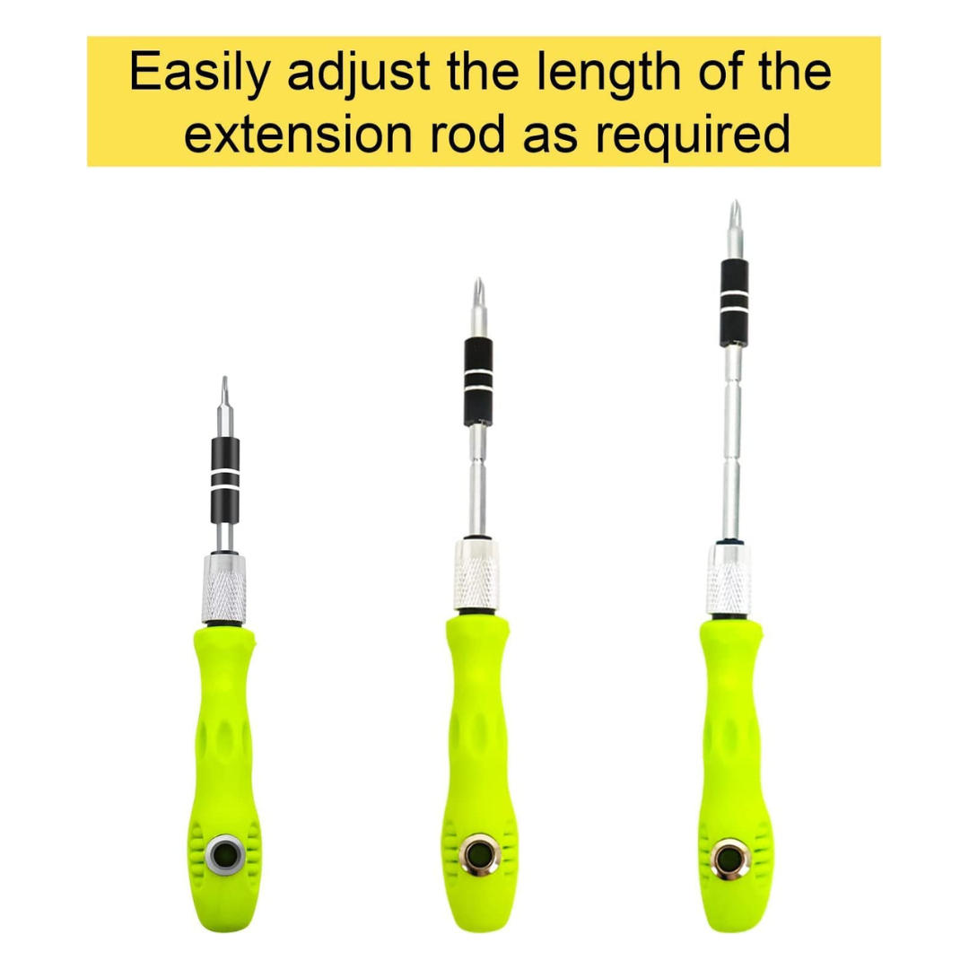 32-PIECE PRECISION SCREWDRIVER SET WITH STORAGE CASE, ERGONOMIC GREEN HANDLE