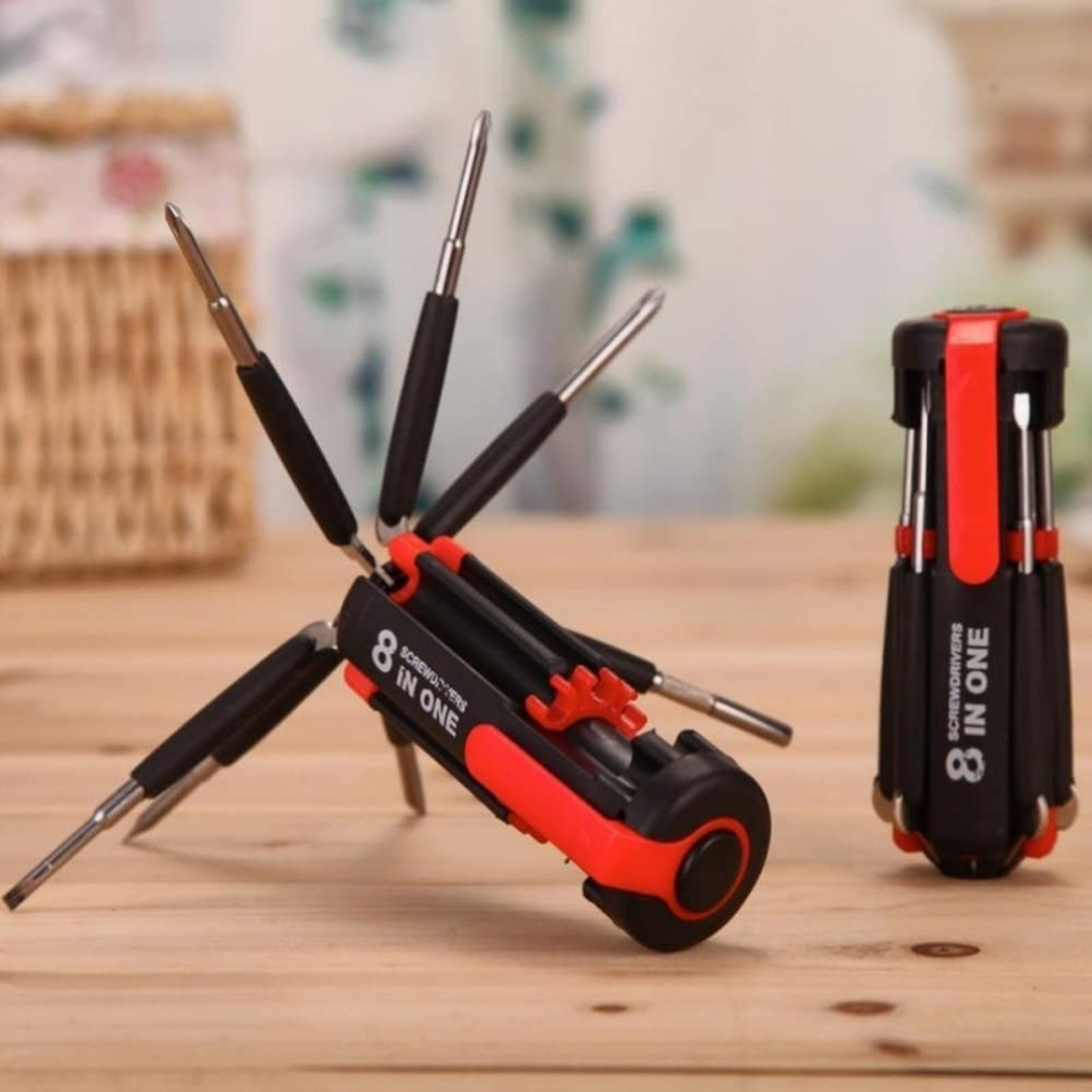 8 in 1 Multi-Function Screwdriver Kit with 6 Built in LED Flashlights