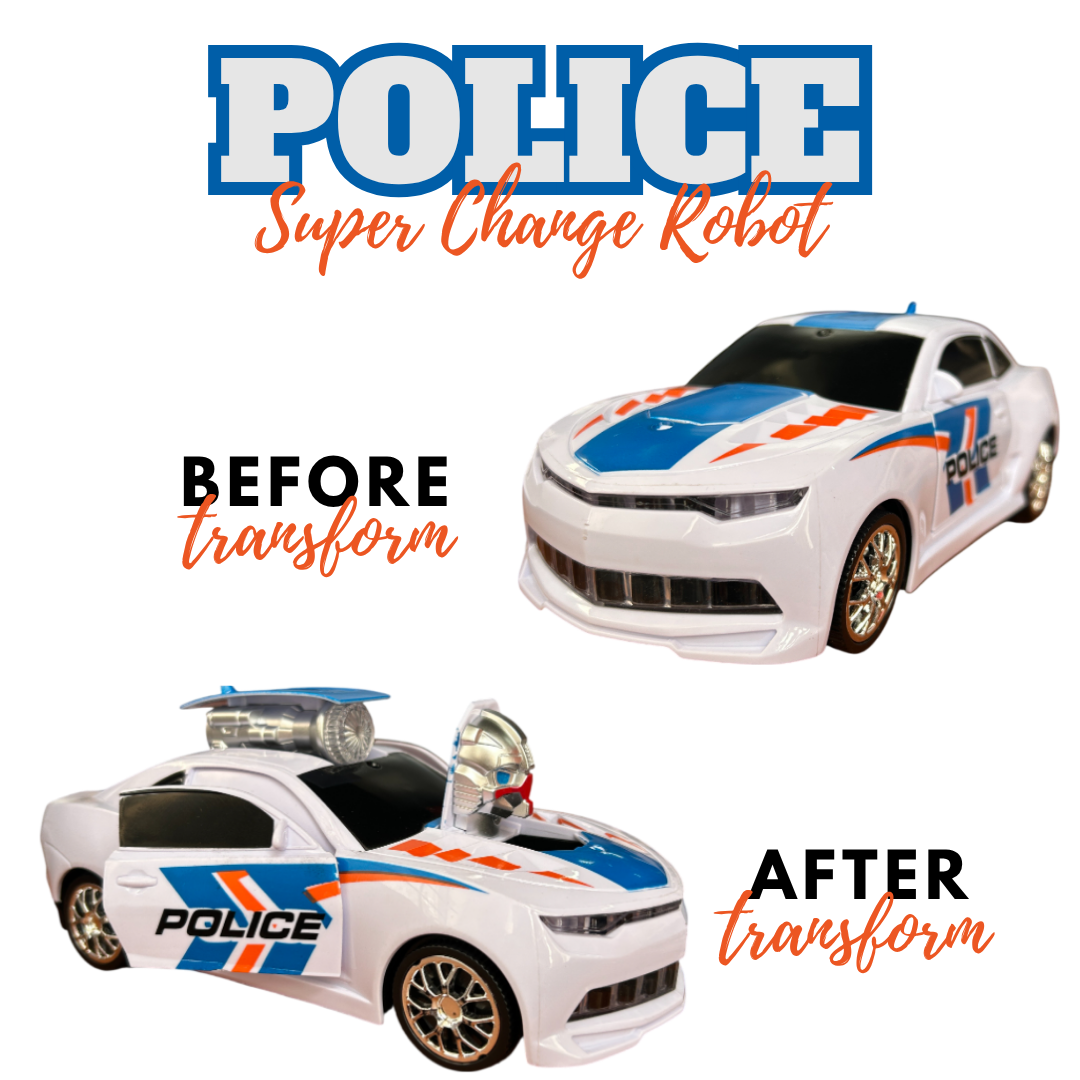 DIE-CAST TRANSFORMATION POLICE CAR