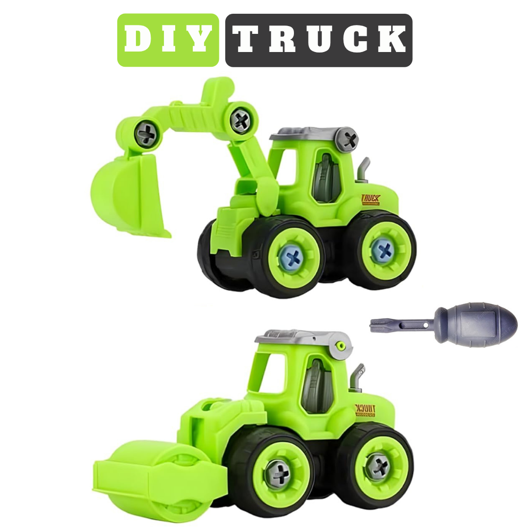 DIY CONSTRUCTION TRUCK SET PAIR OF TWO