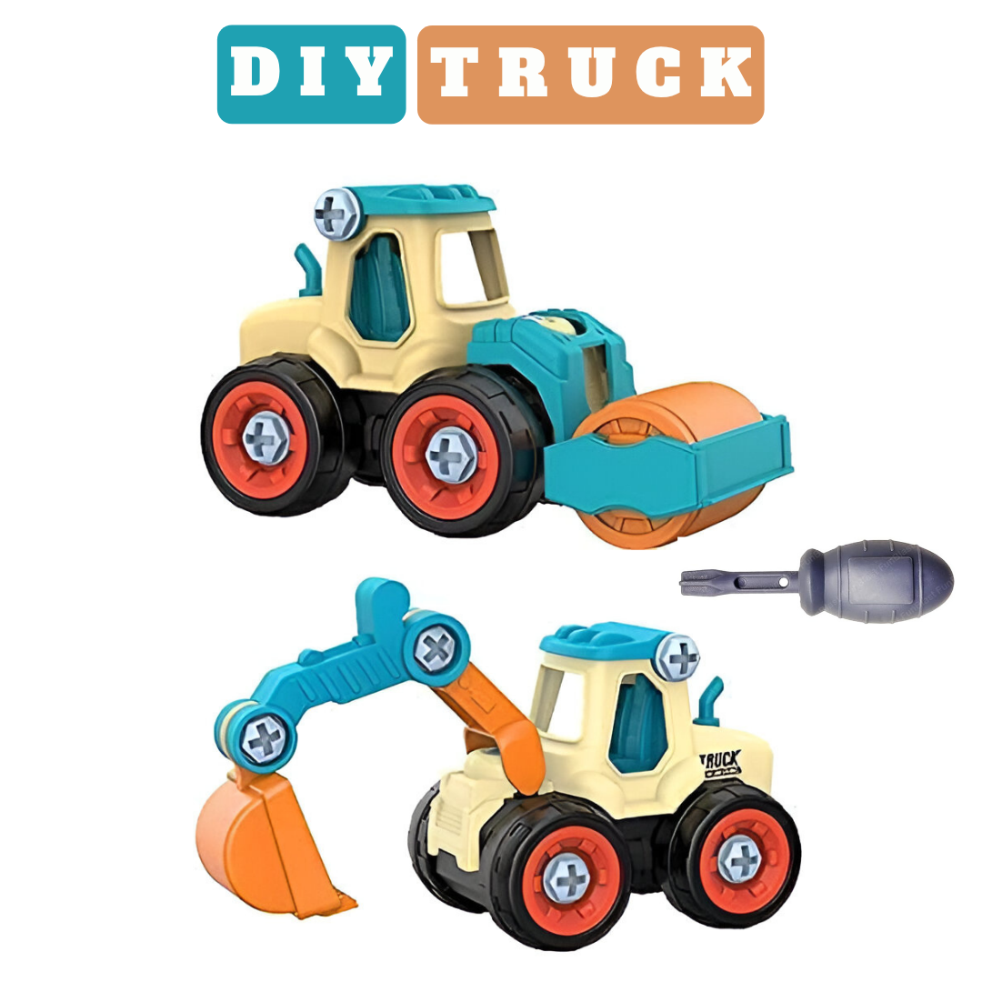 DIY CONSTRUCTION TRUCK SET PAIR OF TWO