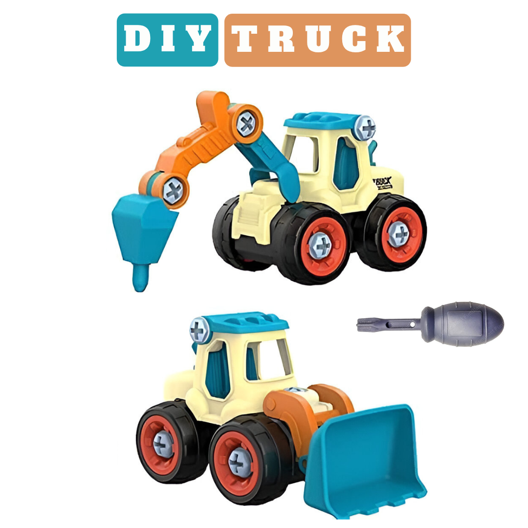 DIY CONSTRUCTION TRUCK SET PAIR OF TWO