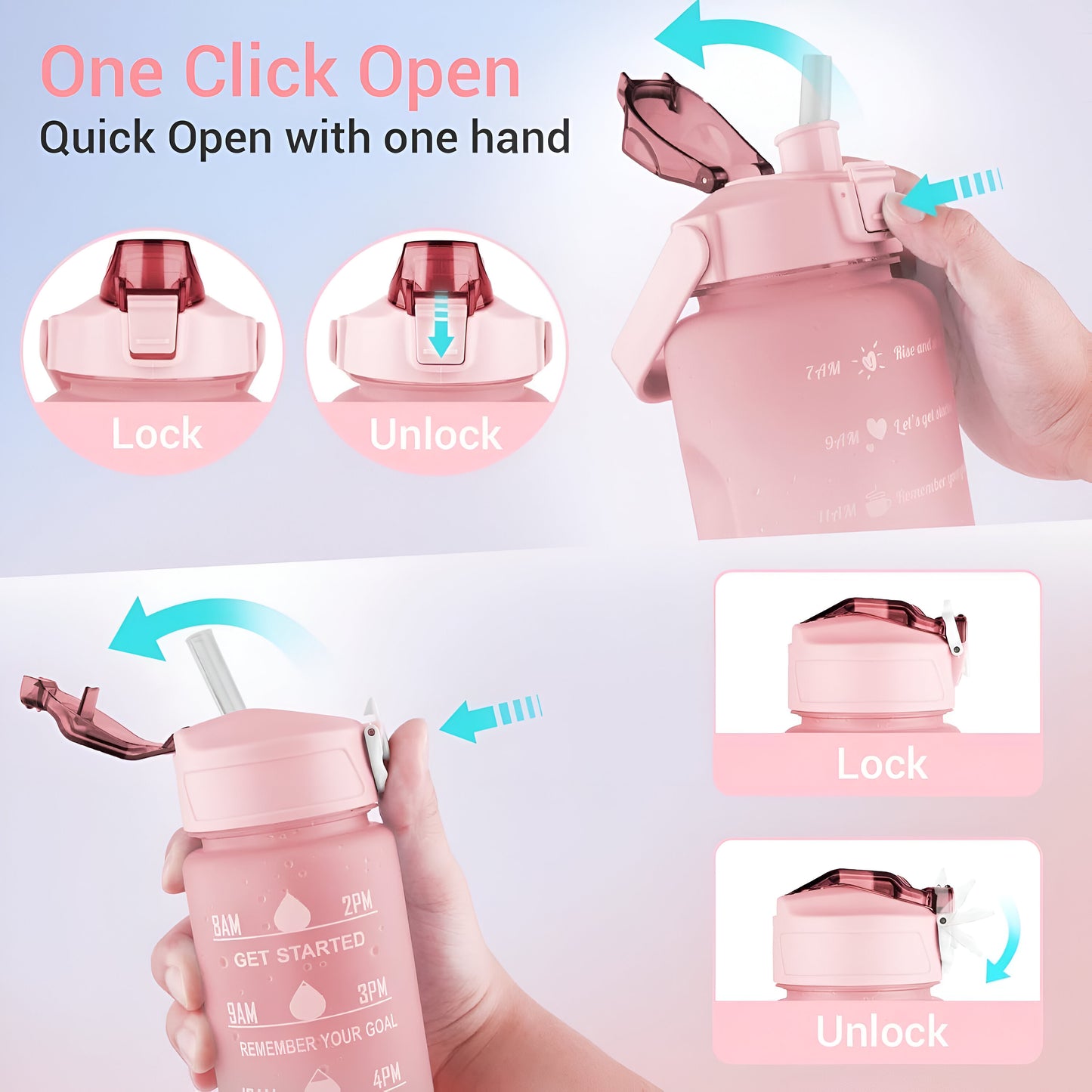 MOTIVATIONAL WATER BOTTTLE 3 PCS SET