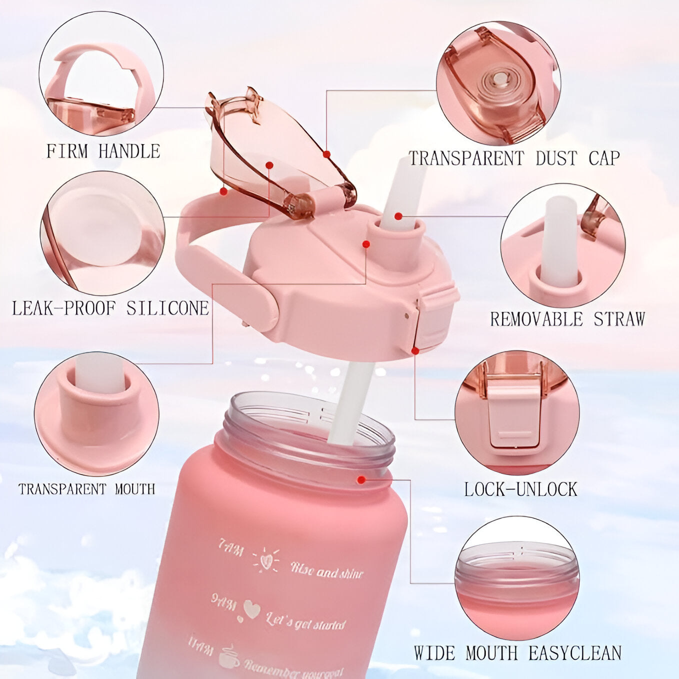MOTIVATIONAL WATER BOTTTLE 3 PCS SET