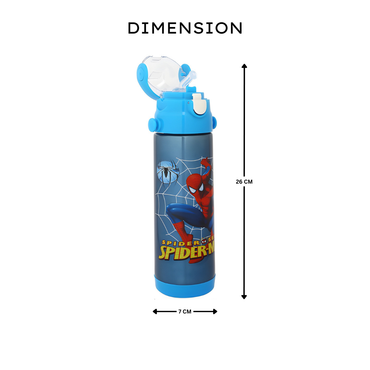 OnlineWorld Double Vacuum Insulated Kid's BPA-Free Cartoon Printed Stainless Steel Sipper Water Bottle (Blue, 500 ml)