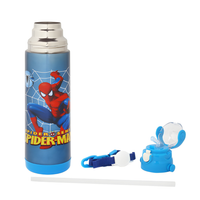 OnlineWorld Double Vacuum Insulated Kid's BPA-Free Cartoon Printed Stainless Steel Sipper Water Bottle (Blue, 500 ml)