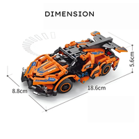 Remote Control Constructor Car Building Kit, 319 Pieces, Orange