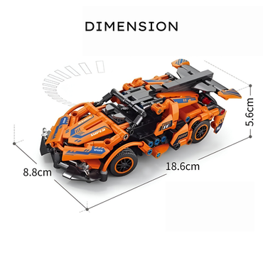 Remote Control Constructor Car Building Kit, 319 Pieces, Orange