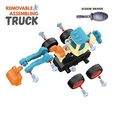 DIY CONSTRUCTION TRUCK SET PAIR OF TWO