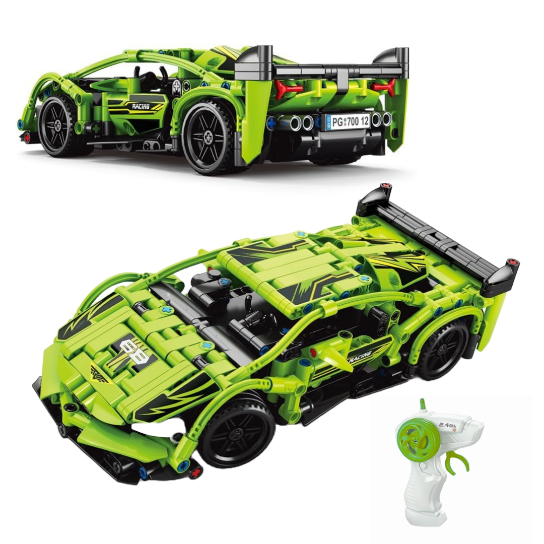 Remote Control Constructor Car Building Kit, 428 Pieces, Orange