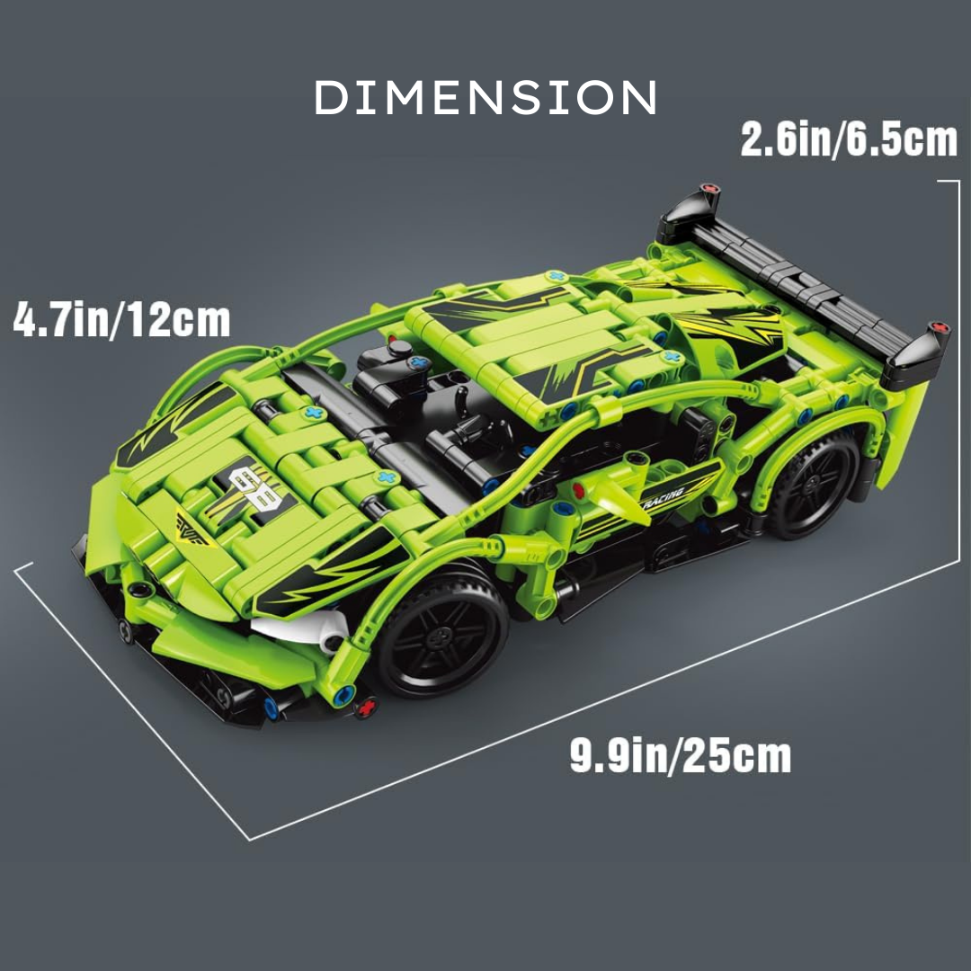 Remote Control Constructor Car Building Kit, 428 Pieces, Orange
