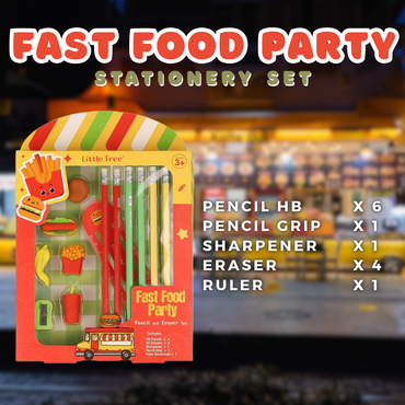 STATIONERY SET FAST-FOOD THEME