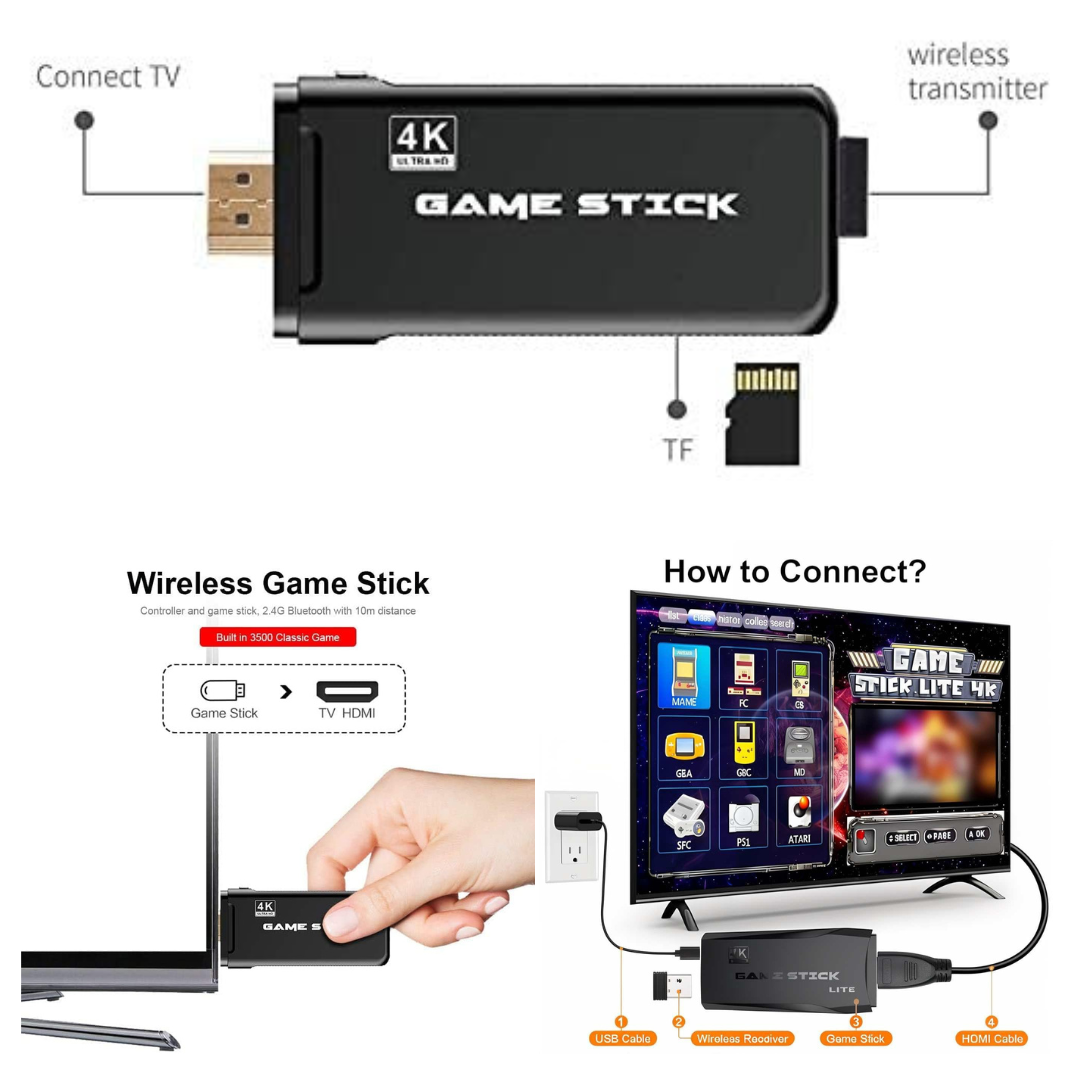 TV VIDEO GAME CONSOLE 2.4G WIRELESS GAMEPAD CONTROLLER WITH 10000+ GAMES