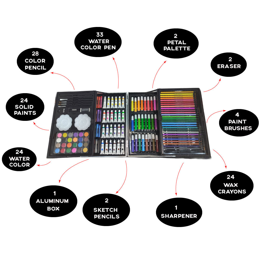 COLORING BRIEFCASE SET | KIDS GIFT PRODUCT | PAINT BOX | 145 COLORS PAINT KIT |