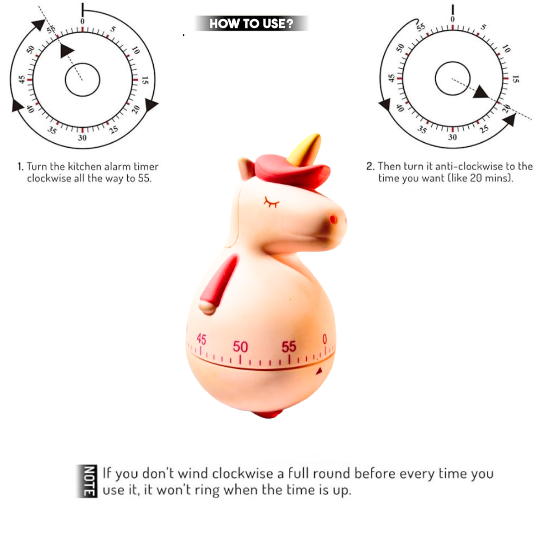 Kids Cute Unicorn Oven Kitchen Timer for Cooking